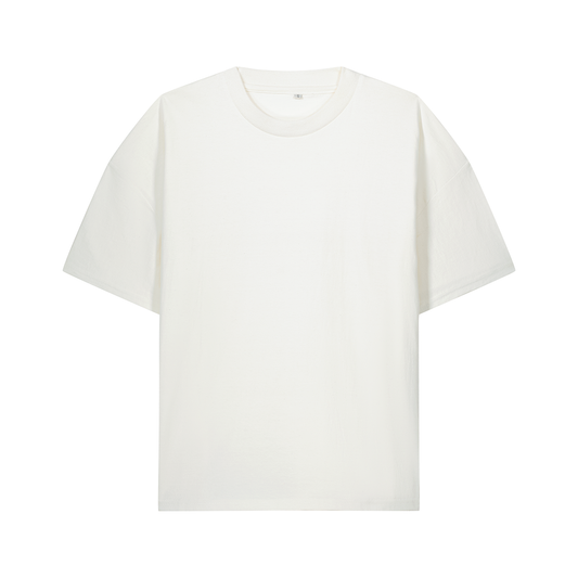 T-shirt Blank - Oversized Boxy Cut - 220 GSM - Blanc Casse / Noir