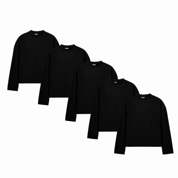 Pack Manche Longue Noir Pack T-Shirts Oversized Boxy Cut Manches Longues | KYS Factory