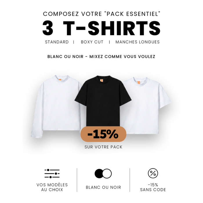 pack fil inst 15pourcent Pack Essentiel – 3 T-Shirts | KYS Factory